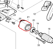 Статор 220В в сбоpe для 1902 599314-7